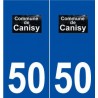50 Canisy logo autocollant plaque stickers ville