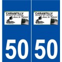 50 Carantilly logo autocollant plaque stickers ville