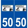 50 Carantilly logo autocollant plaque stickers ville