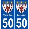 50 Carentan blason autocollant plaque stickers ville