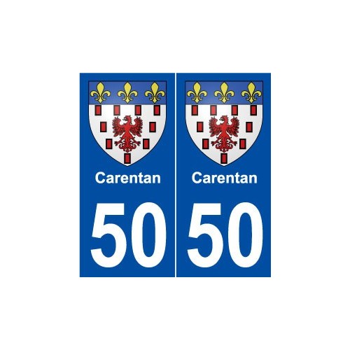 50 Carentan blason autocollant plaque stickers ville