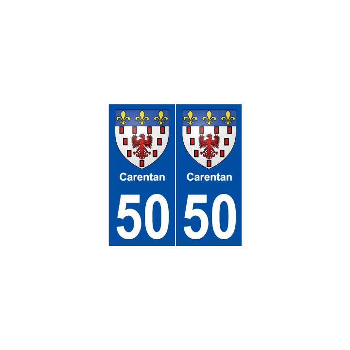 50 Carentan blason autocollant plaque stickers ville