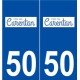 50 Carentan logo autocollant plaque stickers ville