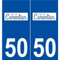 50 Carentan logo autocollant plaque stickers ville