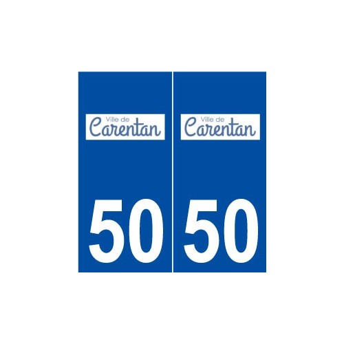 50 Carentan logo autocollant plaque stickers ville