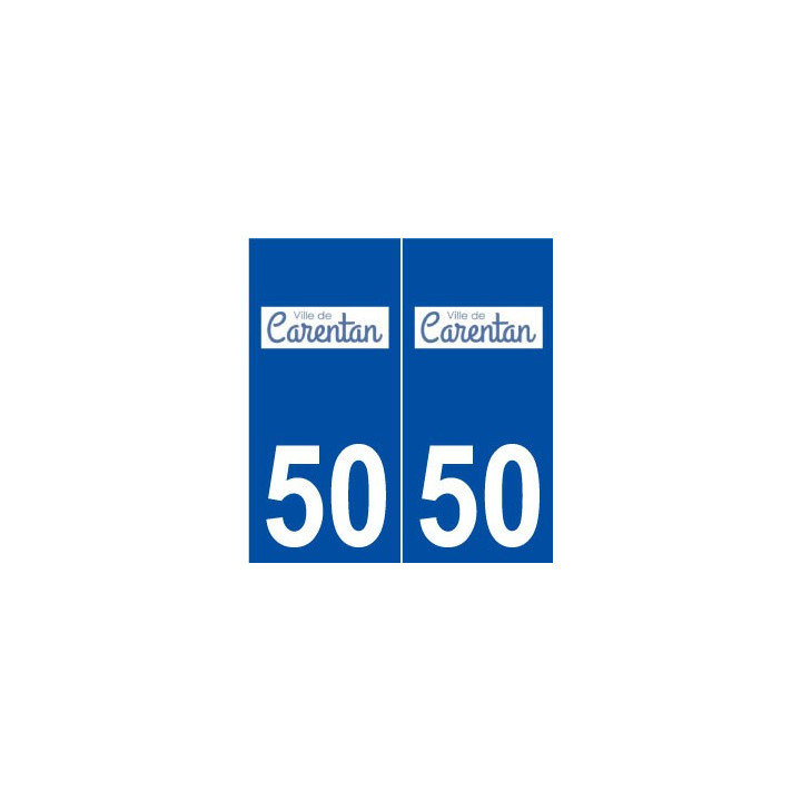 50 Carentan logo autocollant plaque stickers ville