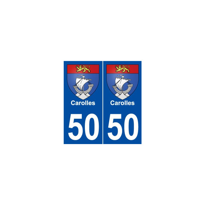 50 Carolles blason autocollant plaque stickers ville