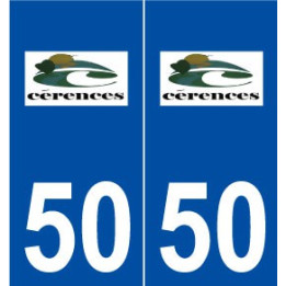 50 Cérences logo autocollant plaque stickers ville