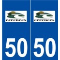 50 Cérences logo autocollant plaque stickers ville