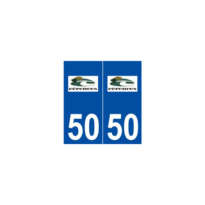 50 Cérences logo autocollant plaque stickers ville