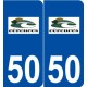 50 Cérences logo autocollant plaque stickers ville