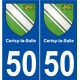 50 Cerisy-la-Salle blason autocollant plaque stickers ville