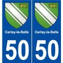 50 Cerisy-la-Salle blason autocollant plaque stickers ville