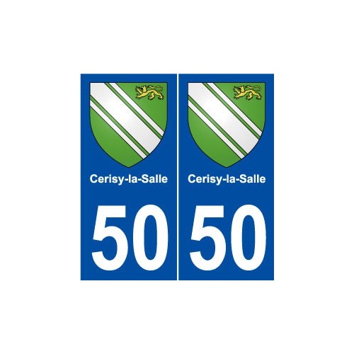 50 Cerisy-la-Salle blason autocollant plaque stickers ville