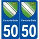 50 Cerisy-la-Salle blason autocollant plaque stickers ville