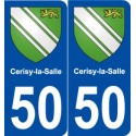 50 Cerisy-la-Salle blason autocollant plaque stickers ville