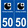 50 Cerisy-la-Salle logo autocollant plaque stickers ville