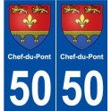 50 Chef-du-Pont blason autocollant plaque stickers ville