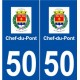 50 Chef-du-Pont logo autocollant plaque stickers ville