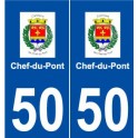 50 Chef-du-Pont logo autocollant plaque stickers ville