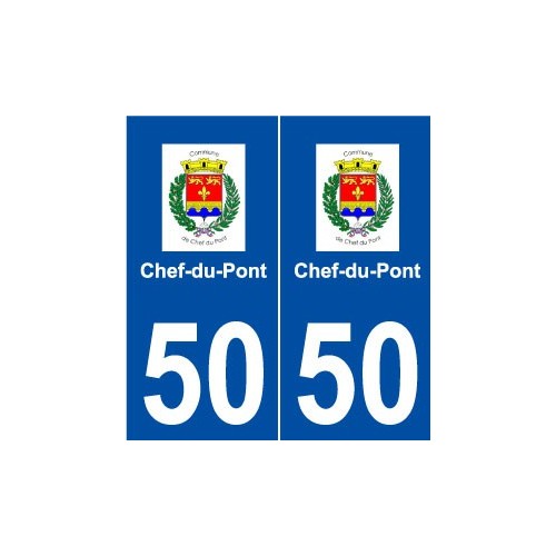 50 Chef-du-Pont logo autocollant plaque stickers ville