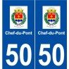 50 Chef-du-Pont logo autocollant plaque stickers ville