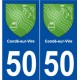 50 Condé-sur-Vire blason autocollant plaque stickers ville