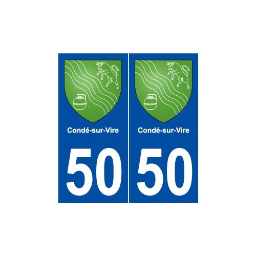 50 Condé-sur-Vire blason autocollant plaque stickers ville