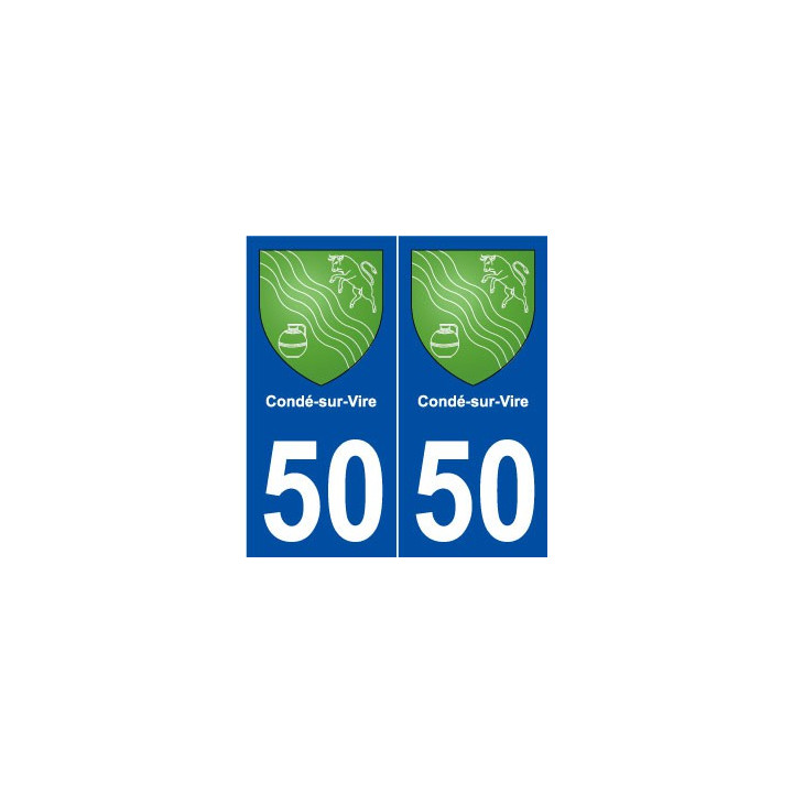 50 Condé-sur-Vire blason autocollant plaque stickers ville
