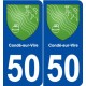 50 Condé-sur-Vire blason autocollant plaque stickers ville