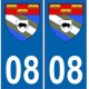 08 Ardennes autocollant plaque blason armoiries stickers département