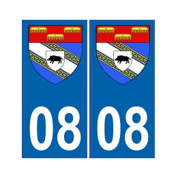 08 Ardennes autocollant plaque blason armoiries stickers département