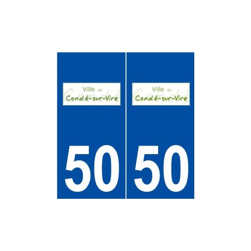 50 Condé-sur-Vire logo autocollant plaque stickers ville