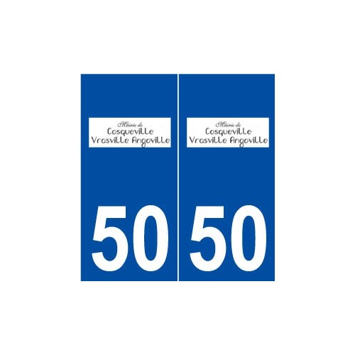 50 Cosqueville logo autocollant plaque stickers ville