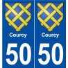 50 Courcy blason autocollant plaque stickers ville