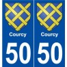 50 Courcy blason autocollant plaque stickers ville