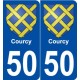 50 Courcy blason autocollant plaque stickers ville