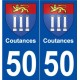 50 Coutances blason autocollant plaque stickers ville