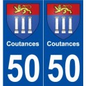 50 Coutances blason autocollant plaque stickers ville