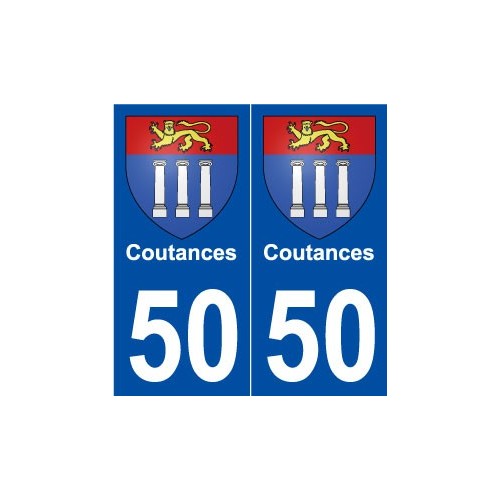 50 Coutances blason autocollant plaque stickers ville