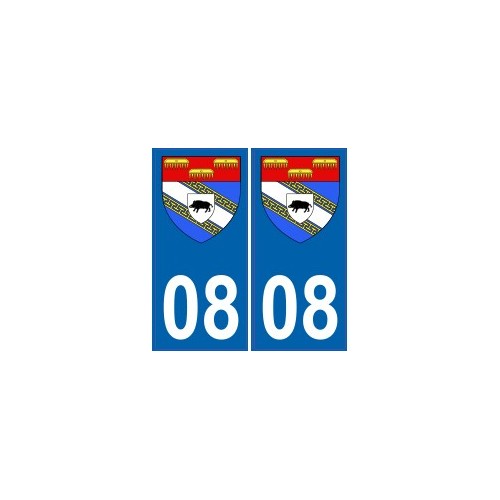 08 Ardennes autocollant plaque blason armoiries stickers département