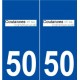50 Coutances logo autocollant plaque stickers ville