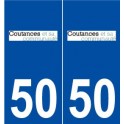50 Coutances logo autocollant plaque stickers ville