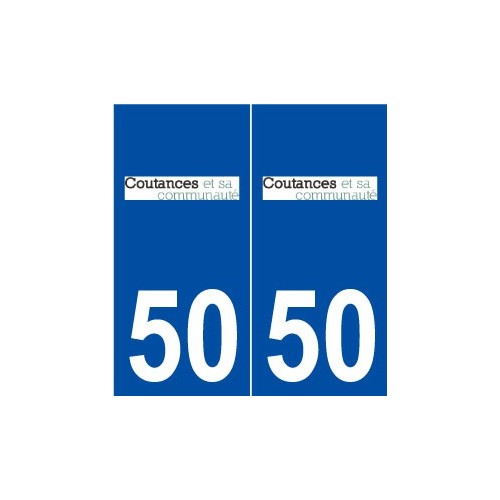 50 Coutances logo autocollant plaque stickers ville