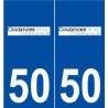 50 Coutances logo autocollant plaque stickers ville
