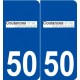 50 Coutances logo autocollant plaque stickers ville