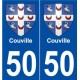 50 Couville blason autocollant plaque stickers ville