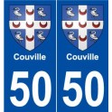 50 Couville blason autocollant plaque stickers ville