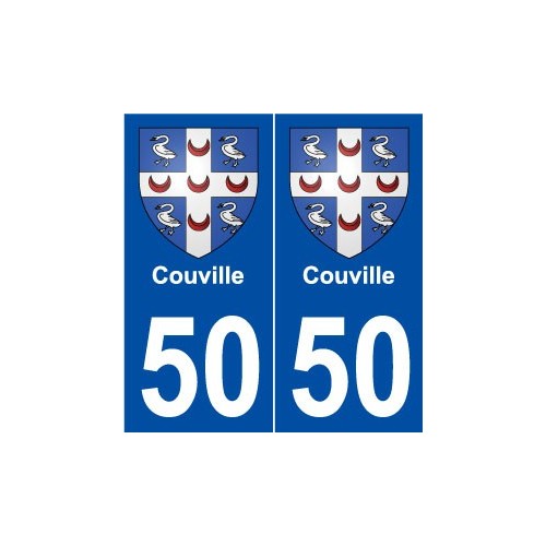 50 Couville blason autocollant plaque stickers ville