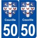 50 Couville blason autocollant plaque stickers ville
